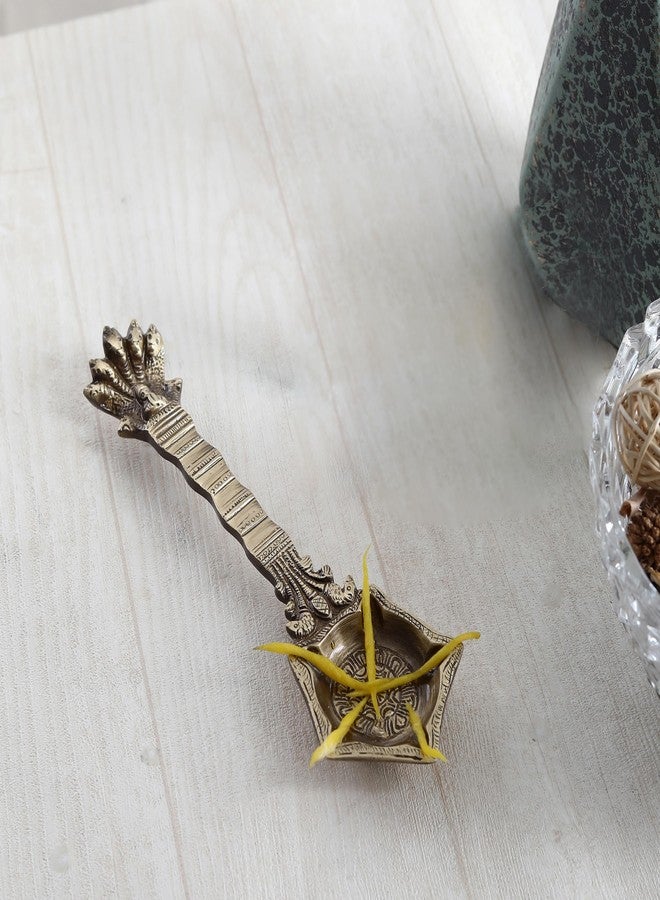 Two Moustaches Brass Panchmukhi Nag Head Pooja Spoon, Havan Spoon, Traditional Brass Pooja Items, Standard, Pack of 1 - Image 5